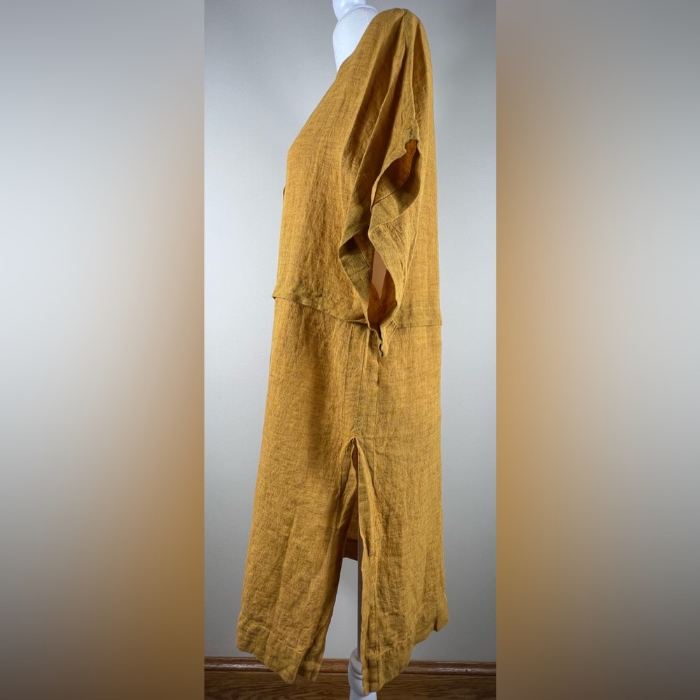 Poetry Fashion Honey Gold Linen Short-Sleeve Tunic Top, Size 8, NWT - Picture 11 of 16